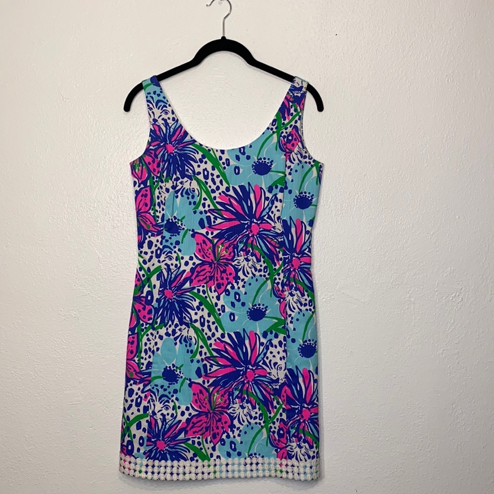 Lilly Pulitzer Lined Cotton Dress with Back Zipper